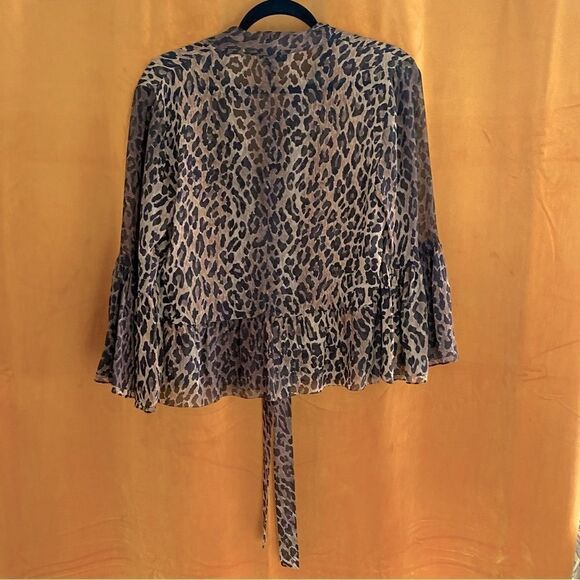 Saks Fifth Avenue Silk Leopard Print Blouse - Picture 4 of 6